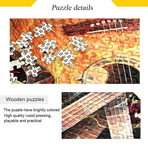 1000 Teile Puzzle Elektrische Gitarre Musiknote – 75 X 50 Cm, Aus Recycelter Pappe, Für Erwachsene & Kinder