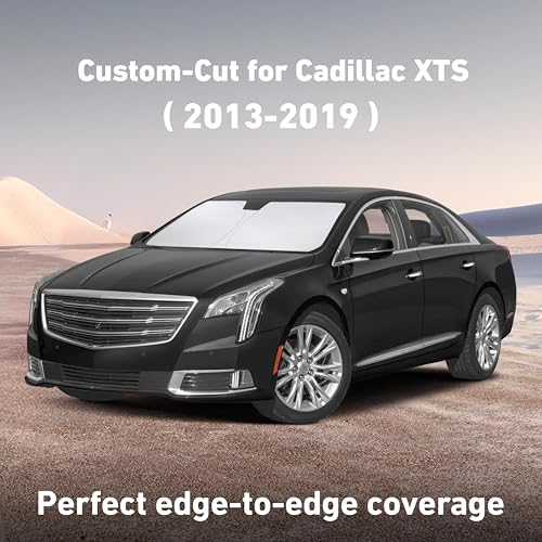 Image of EcoNour Windshield Sunshade Compatible for Cadillac XTS 2013-2017 2018 2019, Sun Visor for Front Windshield & Window Sun Shade Cover, UV Heat Blocker & Protector, Car Accessories