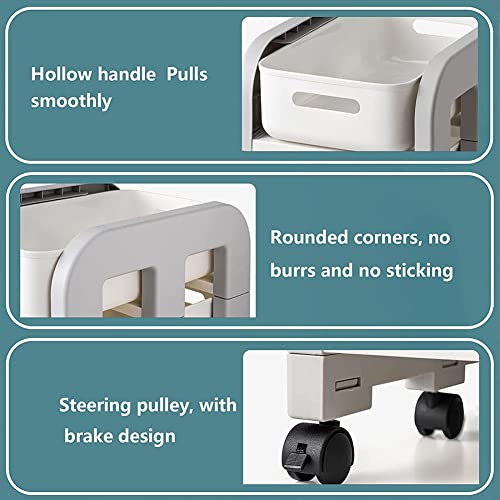 Carrello portaoggetti con ruote, versatile organizer per bagno, cucina, ufficio e casa, elegante salvaspazio con facile mobilità