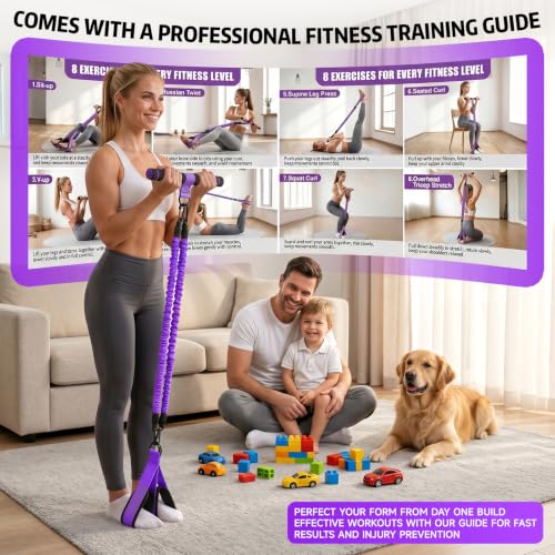 Image of Pedal Resistance Band with Handle, 90LBS Adjustable Exercise Band | Full-Body Resistance Exercise,Adjustable 30 /60 /90LB,Portable Equipment,Multiple Colors