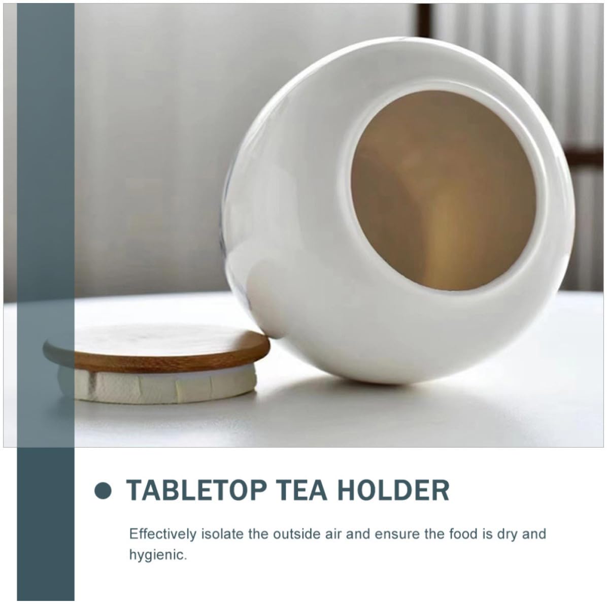 Uonlytech Contenedor de Almacenamiento para Té de Cerámica y Madera Mantiene el Té Negro y Verde Fresco Aislando el Aire Exterior Adecuado para Oficina