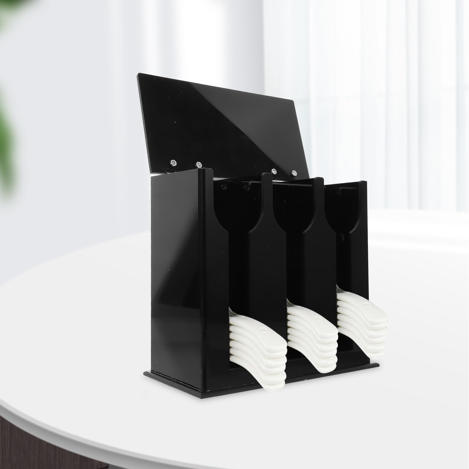 Angoily Soporte Creativo de Negro Cocina Utensilios de Acrílico Almacenamiento Lateral y Diseño Adecuado Hogar y Restaurante