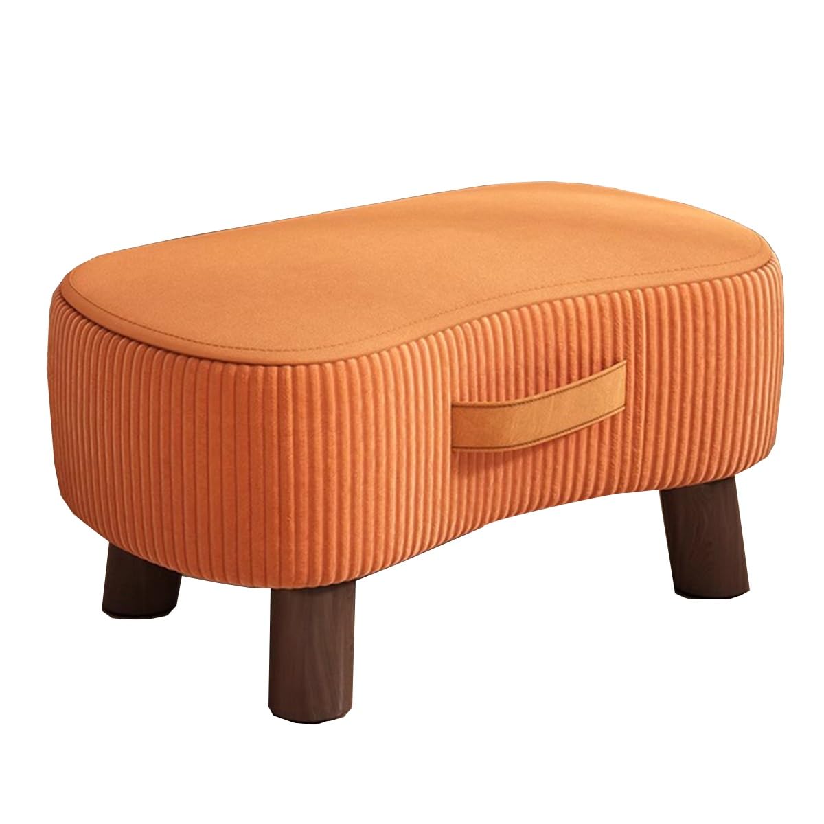 Petit tabouret rectangulaire et repose-pieds en bois pour salon