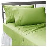 800 Thread Count Four (4) Piece California King Size Sage Solid Bed Sheet Set, 100% Egyptian Cotton,