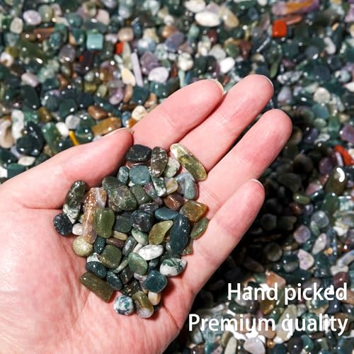Image of Moss Agate Chips Bulk 1lb, 1200+ Pieces, 5-8mm Natural Gemstones