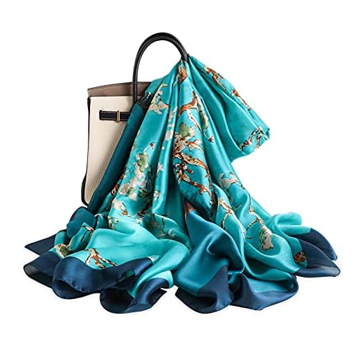 LumiSyne Bufandas De Seda Mujer Estampado Fulares De Moda Estilo Elegante Estolas Alargado Chal Bufandas y Agradable Para La Piel Bufanda Cálida Pañuelo Protector Solar Toda La Temporada