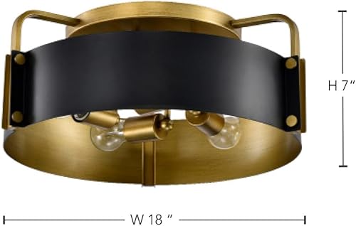 Miniatura 3 de Nuvo Altos - Montaje semiempotrado de 4 luces, 7 pulgadas de alto y 18 pulgadas de ancho, acabado negro mate y latón natural
