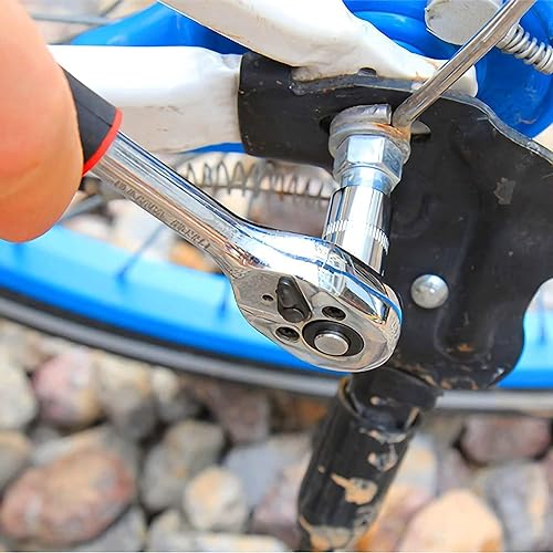 HUIYOPU 108-Piece Socket Set,1/4" &1/2" Drive Ratchet with Bits, Quick Release Ratchet Wrench - CR-V Mechanic Tool Set for Home Repairs, Workshops, Car Bicycle Repair, DIY, Engineering Studies 6 HUIYOPU 108-Piece Socket Set,1/4" &1/2" Drive Ratchet with Bits, Quick Release Ratchet Wrench - CR-V Mechanic Tool Set for Home Repairs, Workshops, Car Bicycle Repair, DIY, Engineering Studies - Image 6