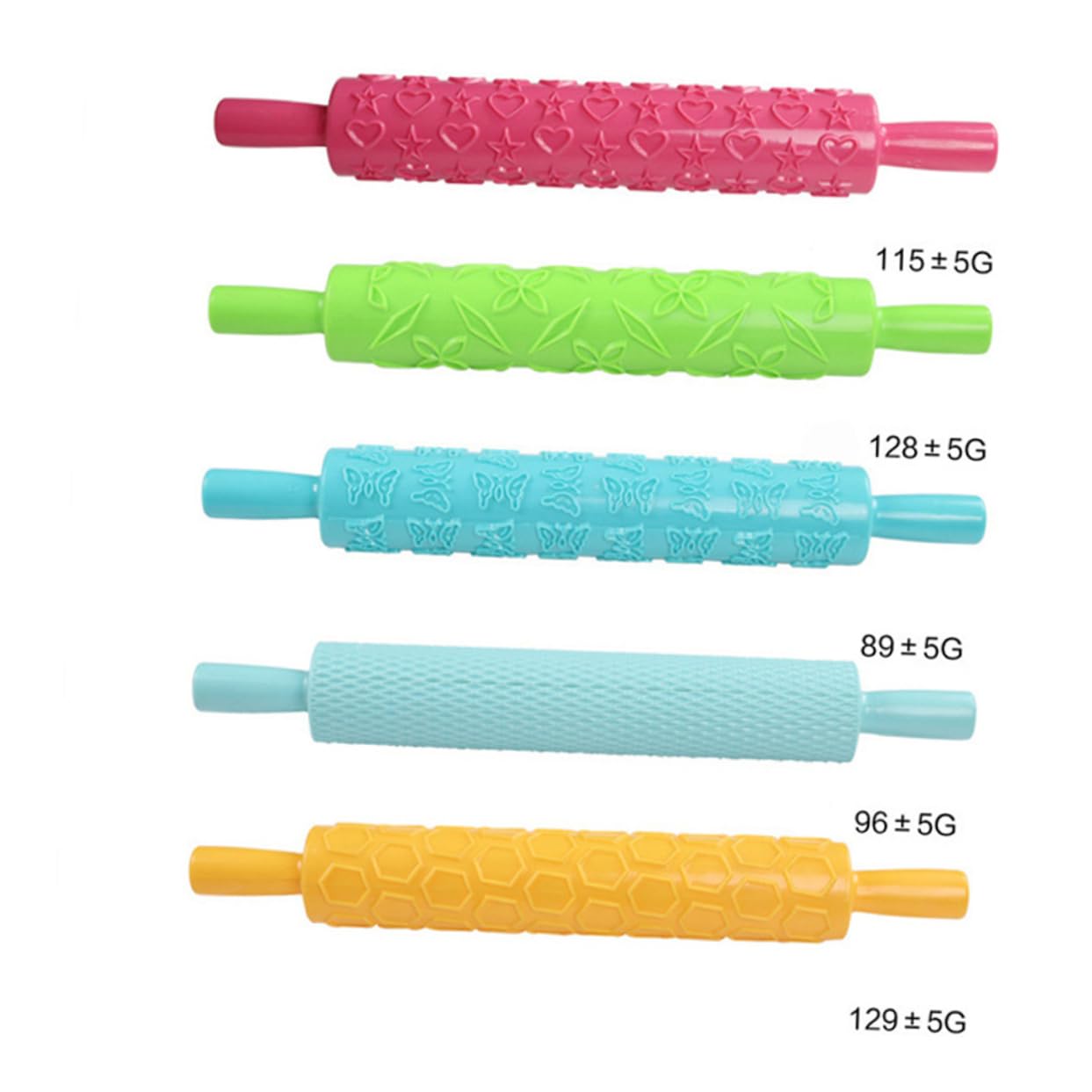 Rouleau à Pâtisserie en Plastique 8pcs Motifs en Relief pour Décoration de Gâteau Fondant, Outil Créatif et Finement Travaillé Pâtisserie à Domicile Plusieurs Styles
