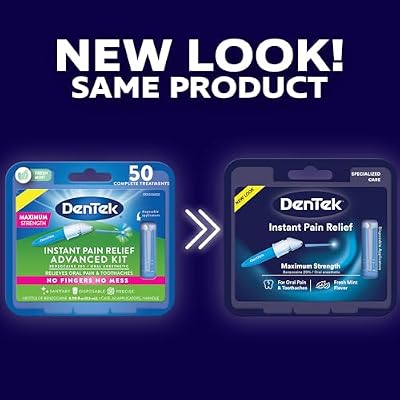 DenTek Instant Oral Pain Relief with Benzocaine for Toothache Pain Relief, 50 Disposable Applicators