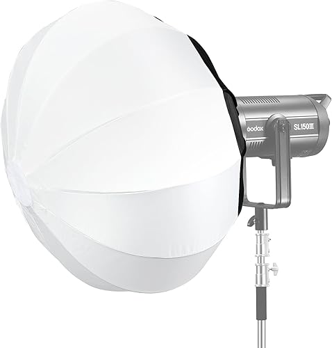 Soonpho Caja de luz plegable con forma de bola portátil de 19 pulgadas, modificador de luz suave compatible con Godox Neewer Bowens Mount Speedlite