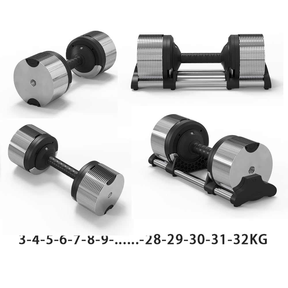 Amazon | Y&Y 可変式 ダンベル 1kg刻み 32kg アジャスタブルダンベル  