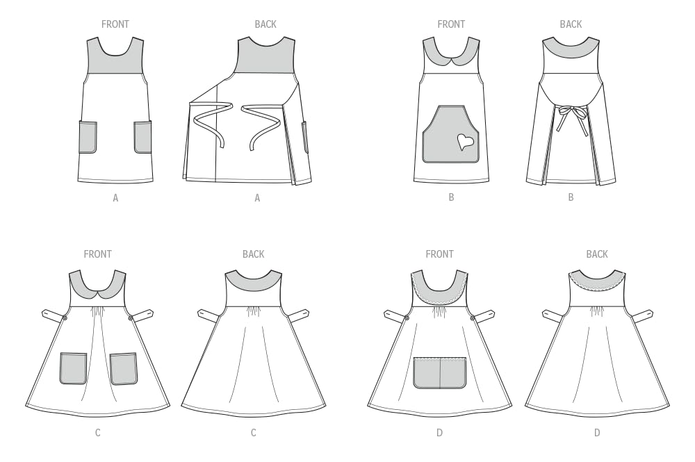 MCCALLS Sewing Pattern M8522A Misses' Cobbler Aprons A (XS-S-M-L-XL), Multicoloured - Image 3