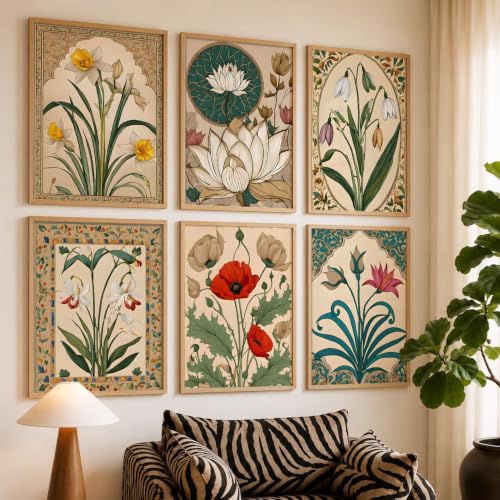 Image of kotart Premium Digital Madhubani Art Paintings with Frame for Home Decor - Wall Painting for Bedroom Living Room Hotel Wall Decor - Pack of 6 (13x17, painting for wall decoration)