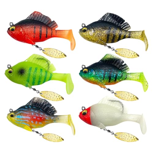 LURTS SWIMBAIS - LECE SOPA SOILD BASS CRAPPIE TROUT, Nadador De Suave | Bañera De Rotación Nadador De Gran Acción Con Un Spinner, Ojos De De Bajo 3D Ojos Para Agua Dulce