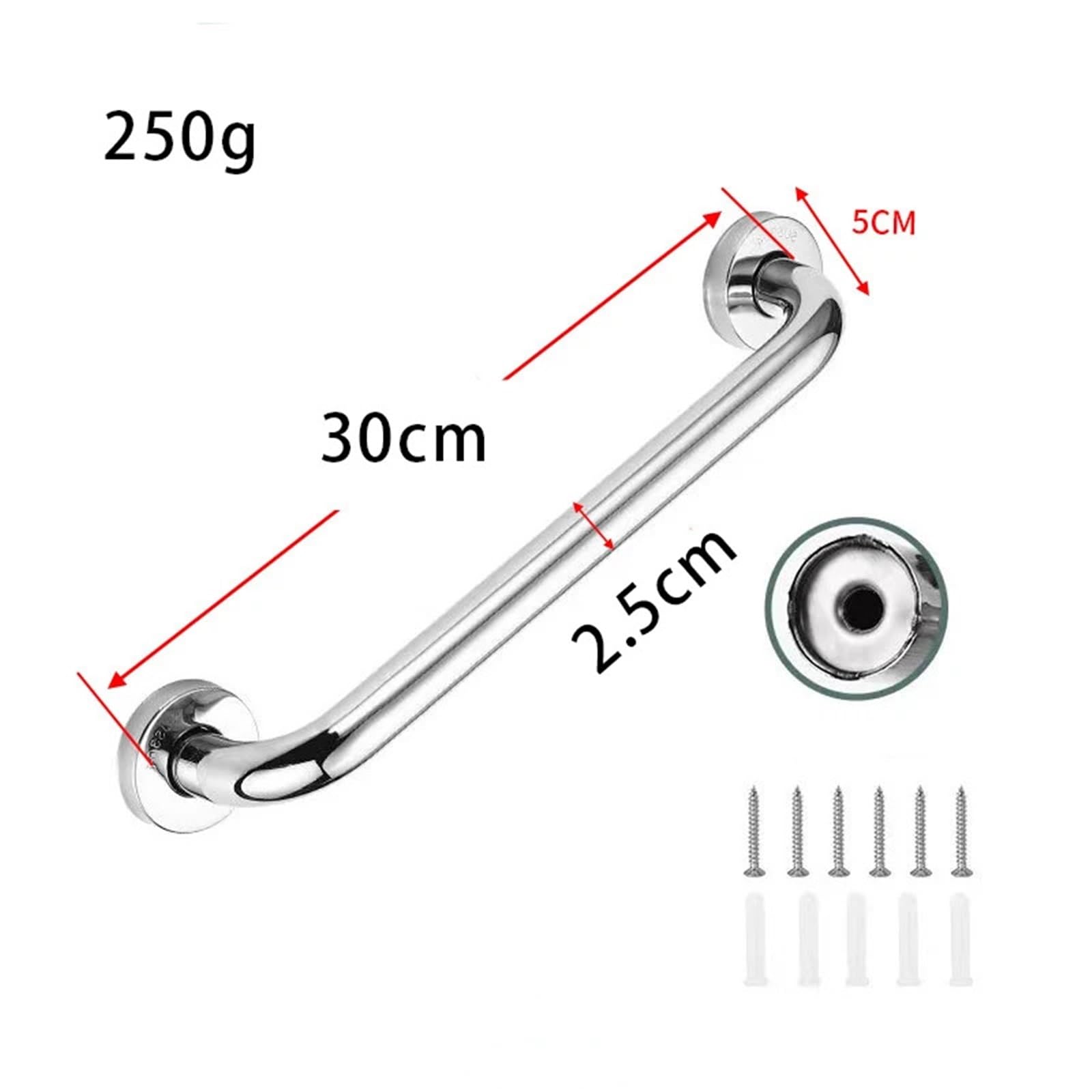 Maniglie Maniglioni per bagni, ringhiere, Attrezzature per disabili, Aiuto per Anziani, corrimano per bagni e Toilette Barre di Sostegno Vasca(30cm)