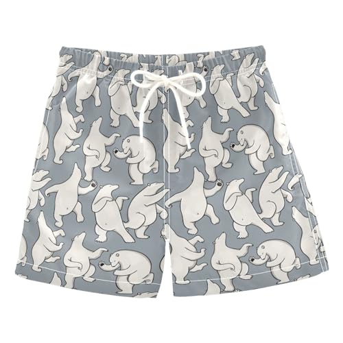 Boys Swim Trunks Polar Bear Beach Board Shorts Quick Dry Swimsuit Bathing Suits with Mesh Lining