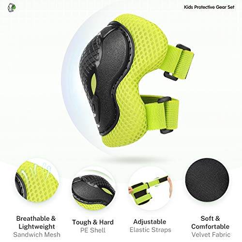 image for Gonex Kids Skateboard Knee Pads Elbow Pads with Wrist Guards, Skate Pa