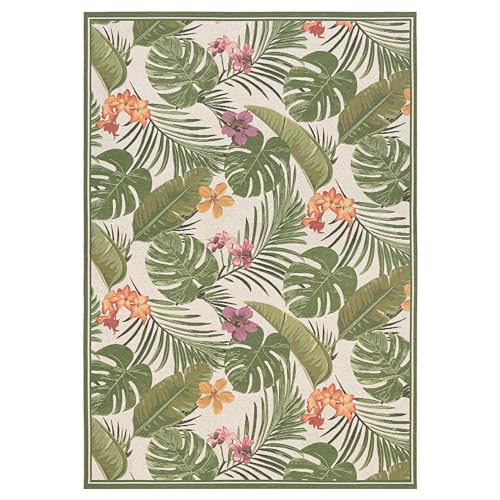 Tapete decorativo Couristan 5'3" x 7'6" Ivory Hunter Green miniatura 1