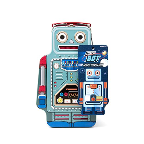 SUCK UK - ROBOT LUNCH BOX | TIN | TOY STORAGE | BEDROOM DECOR & ORGANIZATION |