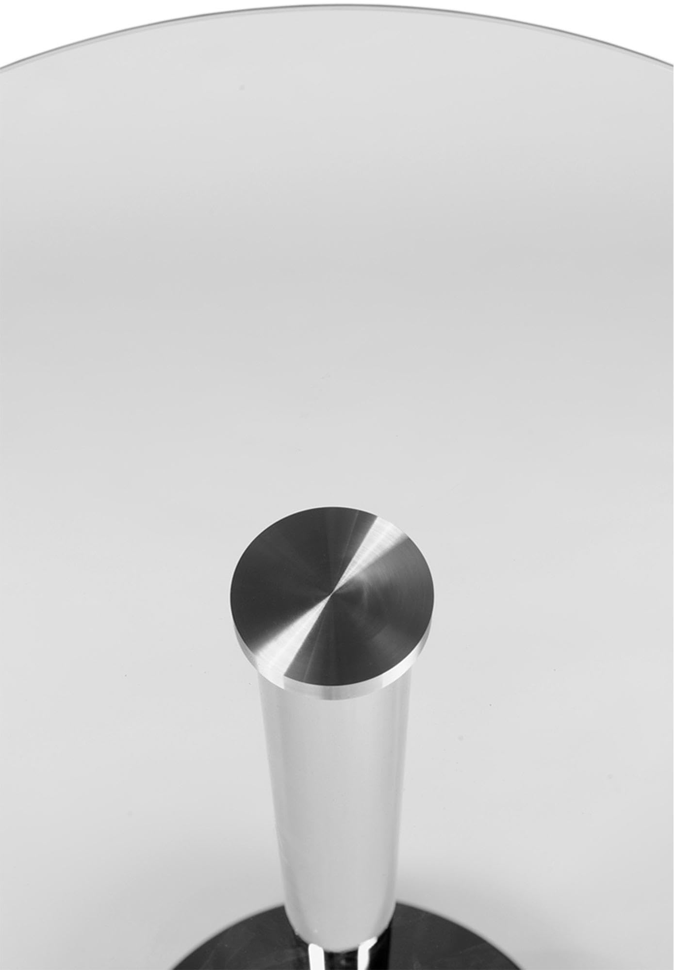 CLP Tavolo In Vetro Rotondo Di Sicurezza Ø 60 CM, H 70 CM I Tavolo Bar Con Piedistallo In Metallo Cromato I Tavolino Appoggio Moderno, Colore:vetro trasparente