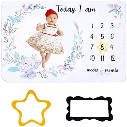 Evovee Baby Monthly Milestone Blanket Girl Boy Martinique