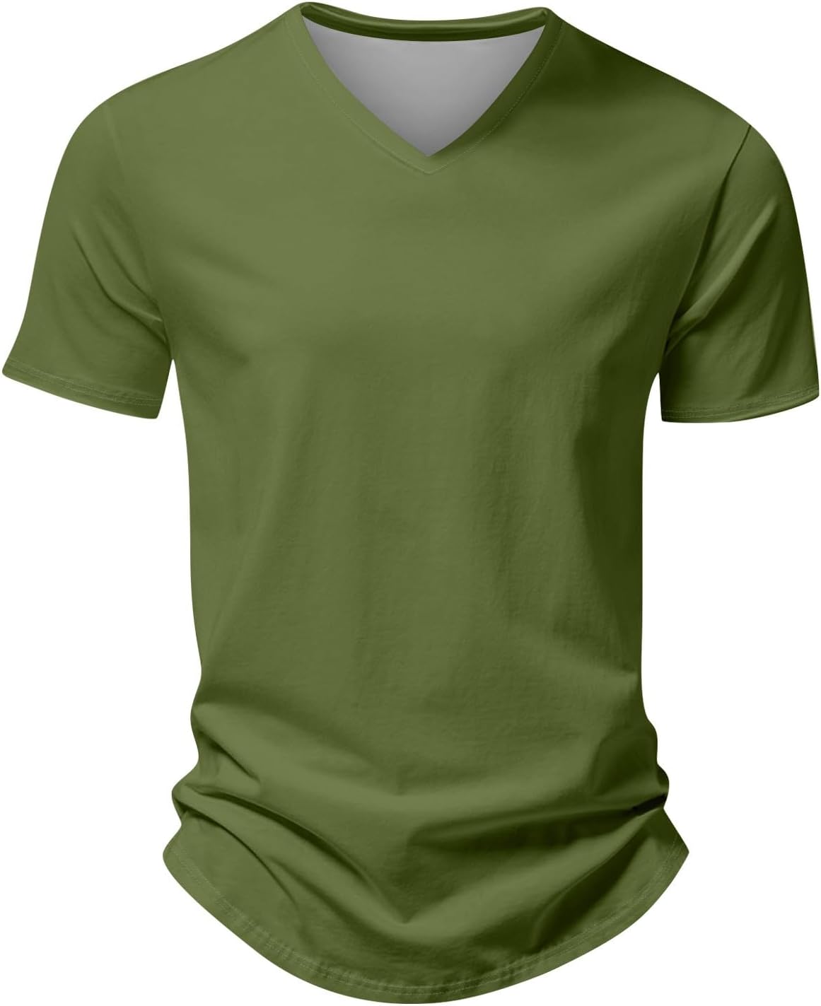 Men's Casual Shirts Solid Tees Short Sleeve V Neck T-Shirts Summer Tee Beach Tops Short Basic Tshirt, S-3XL