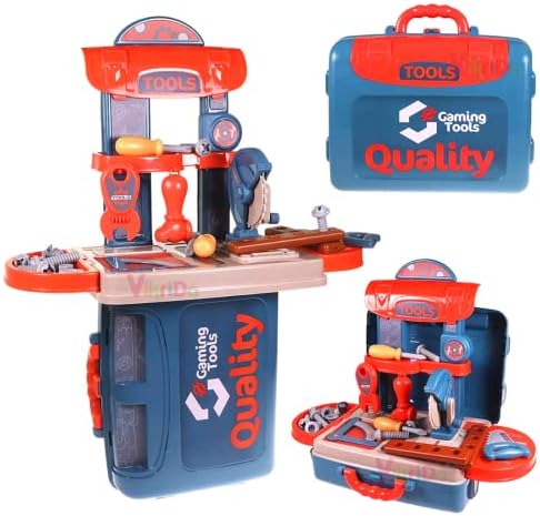 Buy NESTA TOYS - Wooden Tool Kit Set with Tool Box | Pretend Play ...
