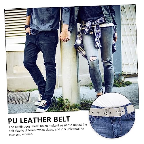 Punk Style Rivet Belt for Men Fashionable PU Leather Waist Belt Adjustable Decorative Waistband for Jeans Casual Wear3