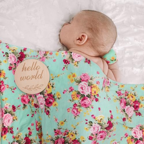 Image of AQOKKA Baby Swaddle Blankets with Bow Hat Headband Set Infant Receiving Blankets Swaddles for Newborns Unisex Toddler Swaddle Wrap Sets for Baby Girls Boys Nursery Warm Shower Gift