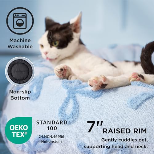 Image of LE SURE Shown on TV Jacquard Donut Cute Small Dog Beds,Ice Melt 23x23x7in