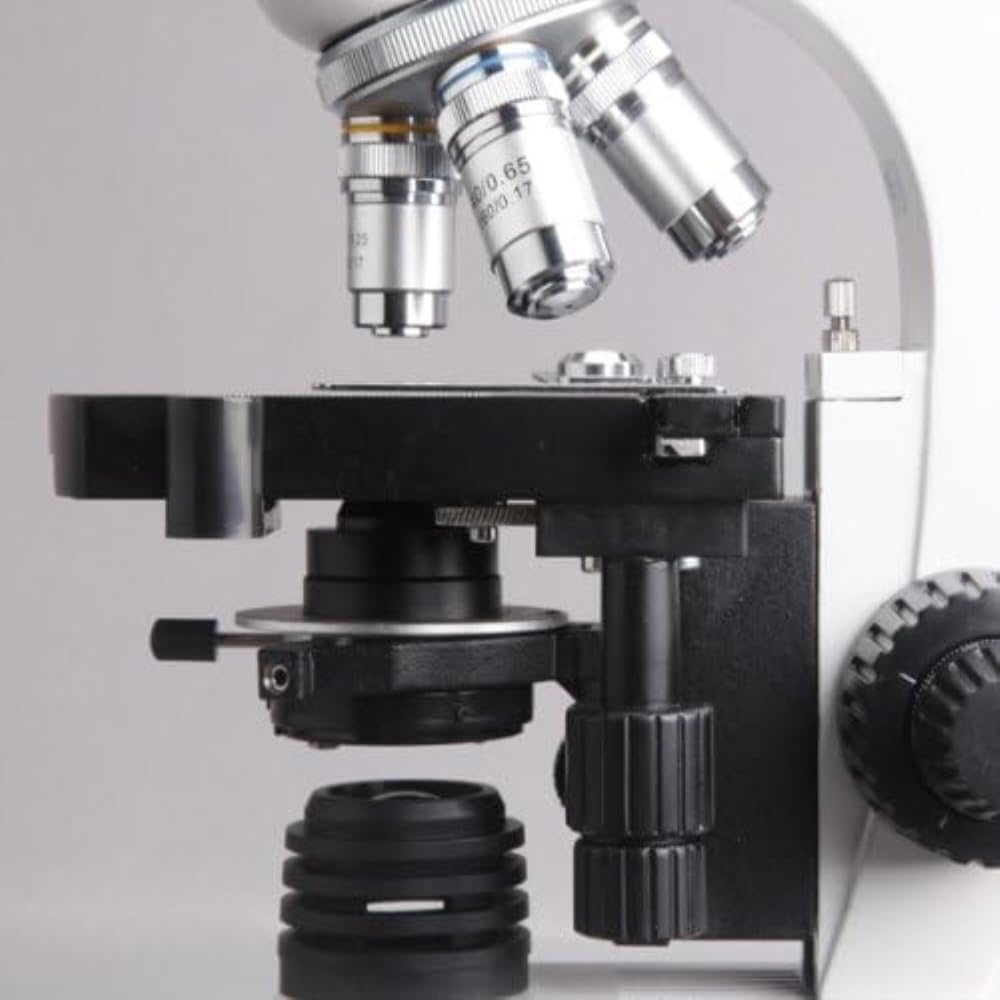 AmScope T360B-10M Digital Trinocular Compound Microscope, 40X-2000X Magnification, WF10x and WF20x Eyepieces, Brightfield, LED Illumination, Abbe Condenser, Double-Layer Mechanical Stage, Includes 10MP Camera with Reduction Lens and Software