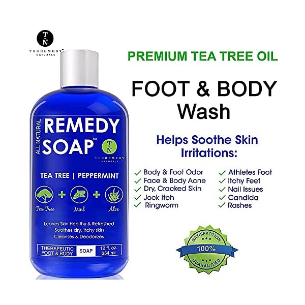 Remedy-Soap-Tea-Tree-Oil-Body-Wash-Helps-Body-Odor-Athletes-Foot-Jock-Itch-Ringworm-Yeast-Infections-Skin-Irritations-Shower-Gel-for-WomenMen-Natural-Mint-Aloe-Skin-Cleanser-12-Oz Truremedy Naturals Remedy Tea Tree Oil Body Wash - Body Wash That Helps Body Odor, Ringworm, & Skin Irritations - Tea Tree Soap Body Wash (1 pk, 12 oz)