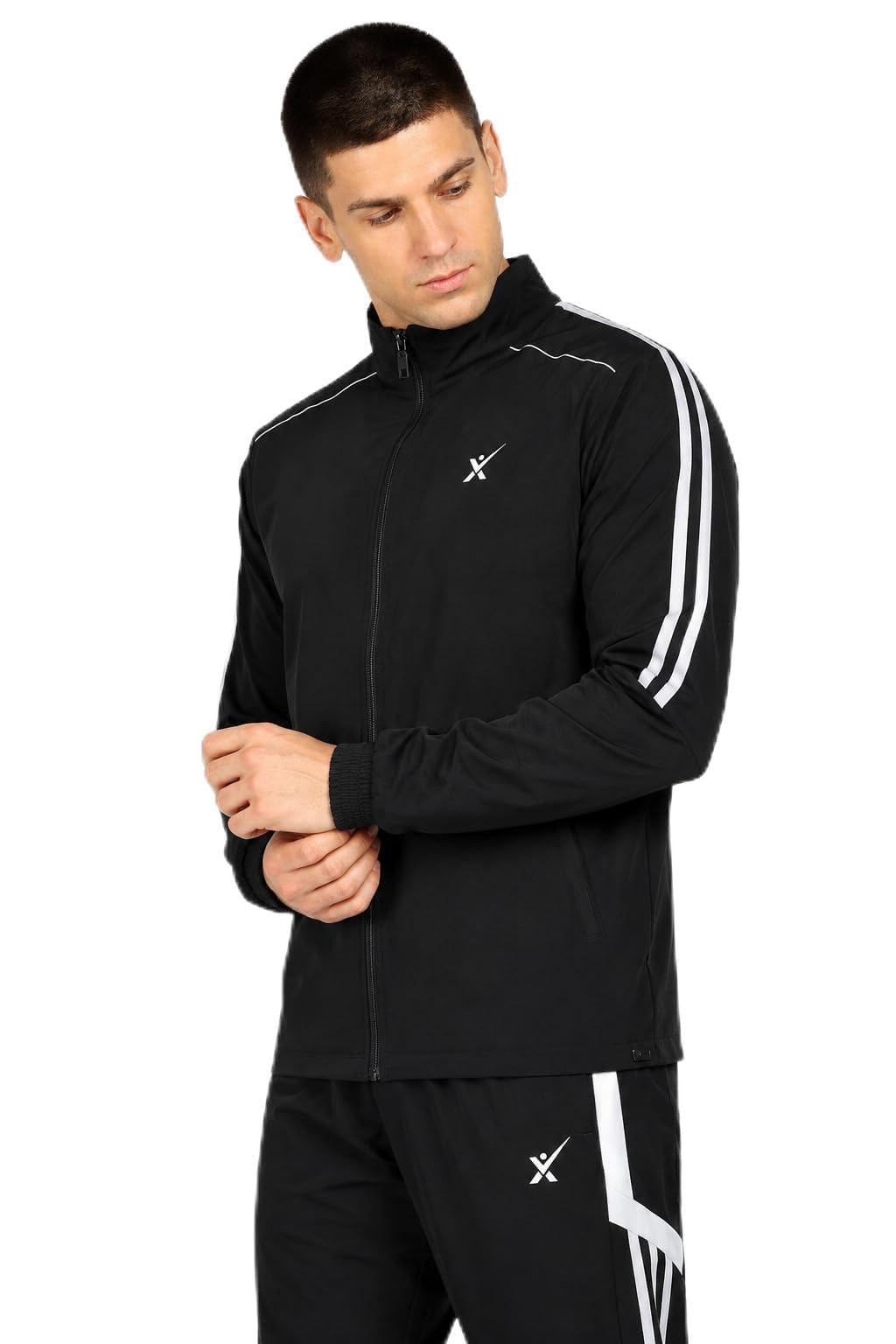 Men's Nylon Stretch Dobby Full-Zip Sports Jacket with Contrast Piping-picture-47