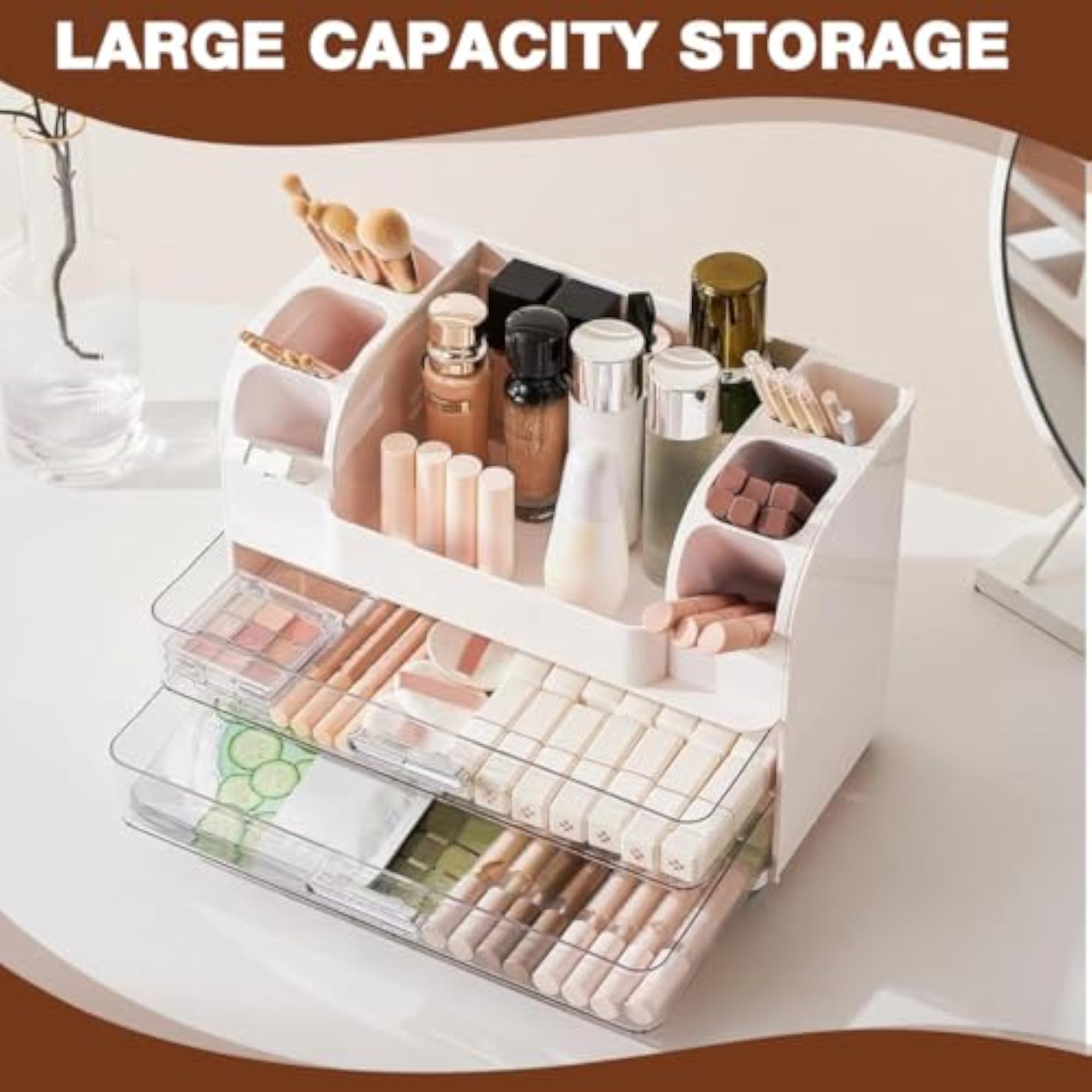 Multi-Compartment Desk Organizer Box