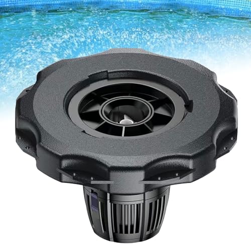 Bomba de agua flotante para estanques de peces, ahorro de energía de alta potencia, chorros de 360°, fuente de oxígeno con tapa de entrada de filtro y eje de cerámica