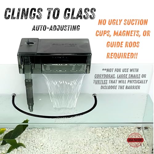 Image of Smallest Floating Plant Barrier for Nano Tanks (<10gal); Uses Capillary Action to Cling to Glass; No Suction Cups; Auto Adjust to Any Water Level; Thin Tubing; Bends into Any Shape (Clear Combo)