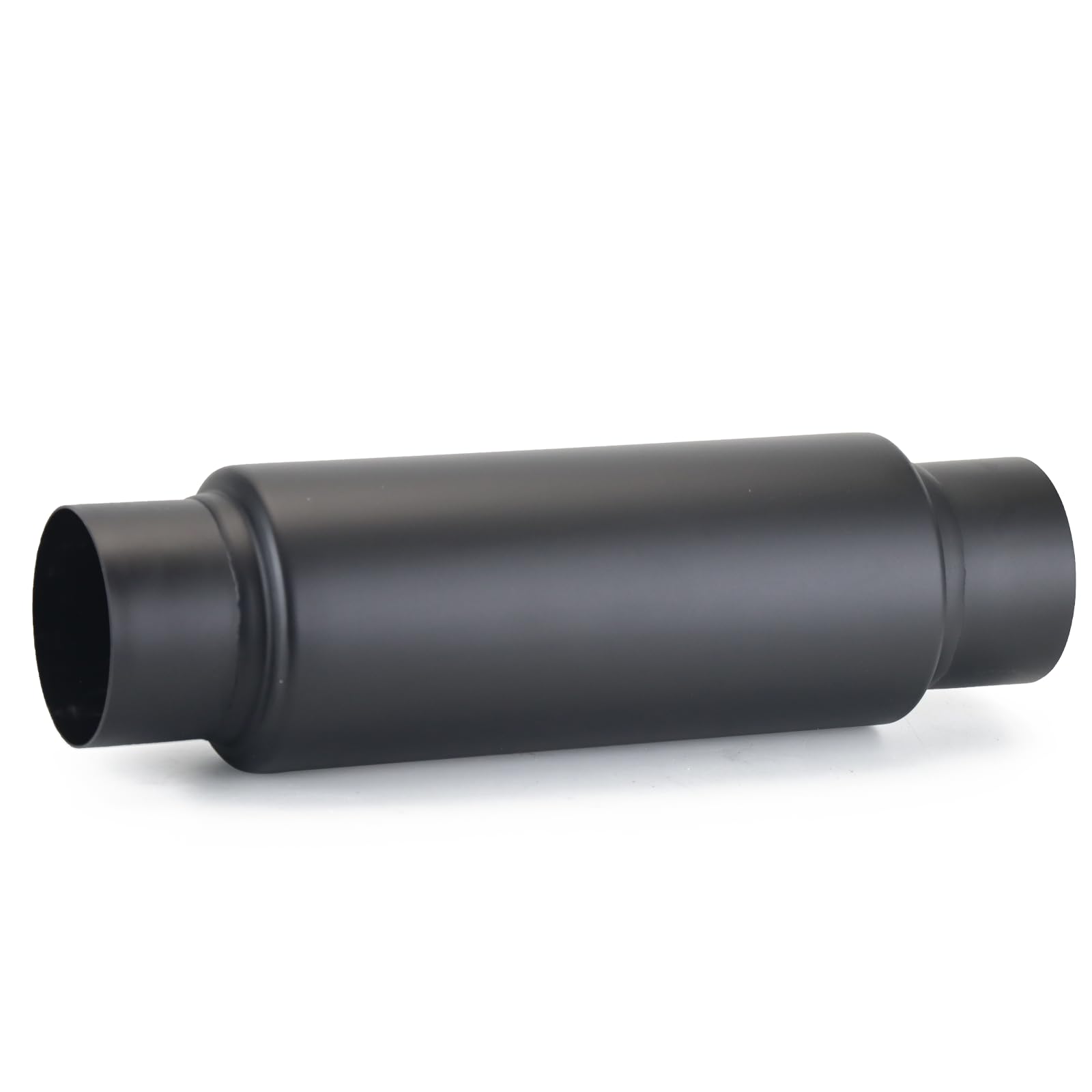 A-KARCK 3" Inlet Exhaust Resonator, 3" Inlet 3" Outlet 13.8" Overall Length Muffler Resonator Stainless Steel,Polished (Black)