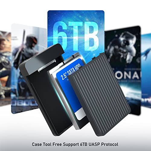 Caja externa para SSD 2.5" USB Type C 6 Gbps compatible 7/9.5mm miniatura 4