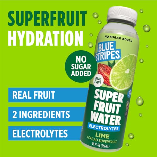 Image of Blue Stripes Lime Superfruit Water - Natural Hydration Drink (10 FL OZ)