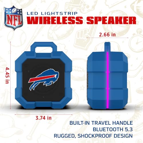 SOAR NFL Shockbox LED Wireless Bluetooth Speaker - Water Resistant IPX4, 5.0 Bluetooth with Over 5 Hours of Play Time - Small Portable Speaker - Officially Licensed NFL, Perfect Home & Outdoor Speaker - Image 3