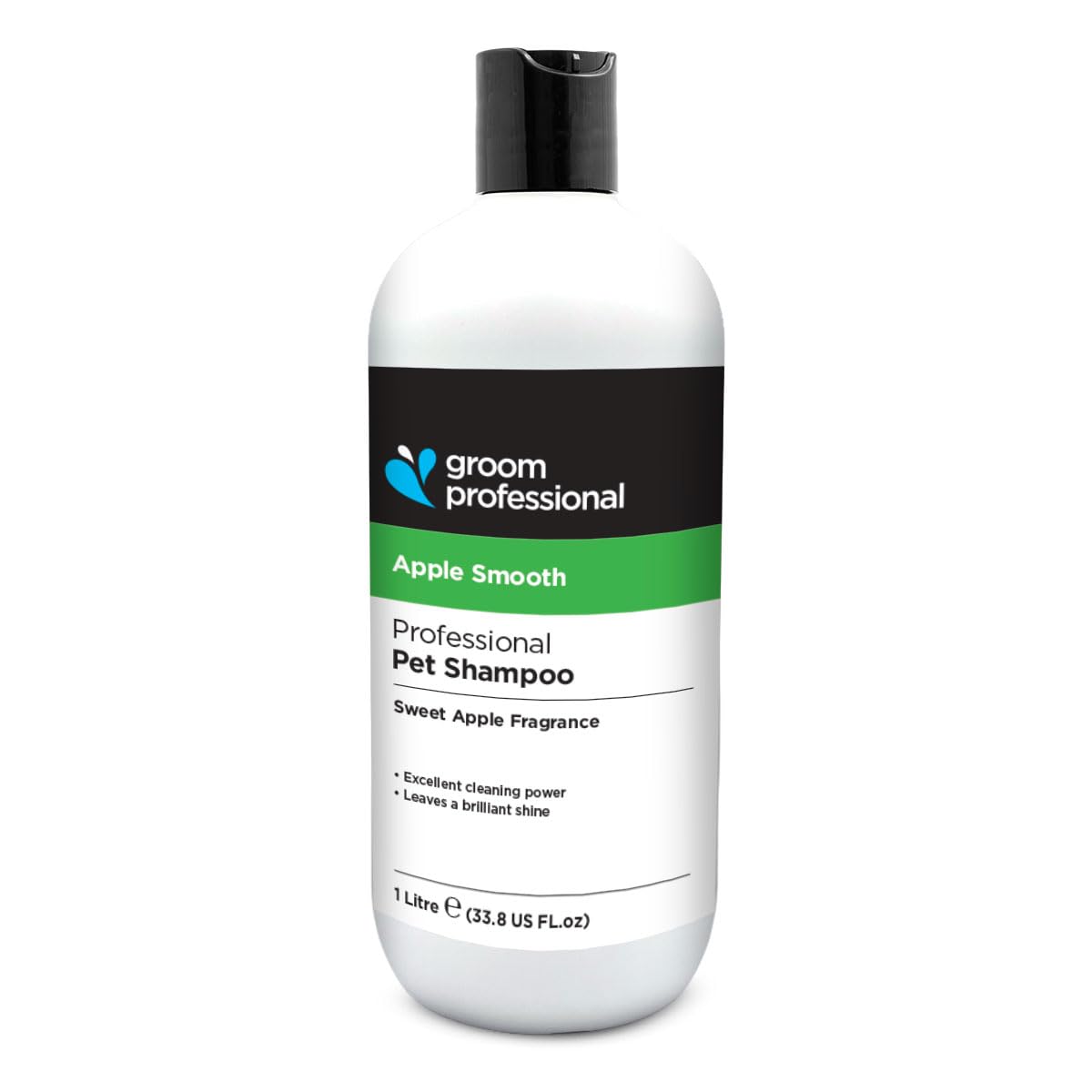 GROOM PROFESSIONAL Apple Smooth Dog Shampoo - Cleansing Shampoo for Smelly Dogs - Gentle Relief Sensitive, Dry or Itchy Skin - Promotes Shine & Repairs Damaged Coats - Deodorising & Fresh Scent, 1L
