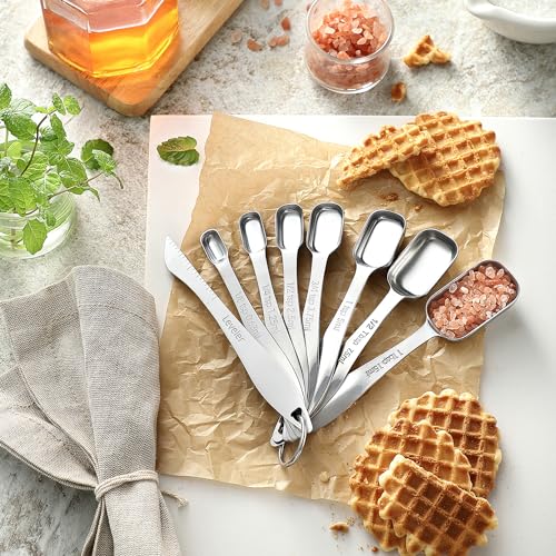 Image of Spring Chef Stainless Steel Measuring Spoons Set of 13 with Leveler, Metal Teaspoon & Tablespoon Measuring Spoons for Cooking & Baking, Fits in Spice Jars, Kitchen Gadgets for Dry & Liquid Ingredients