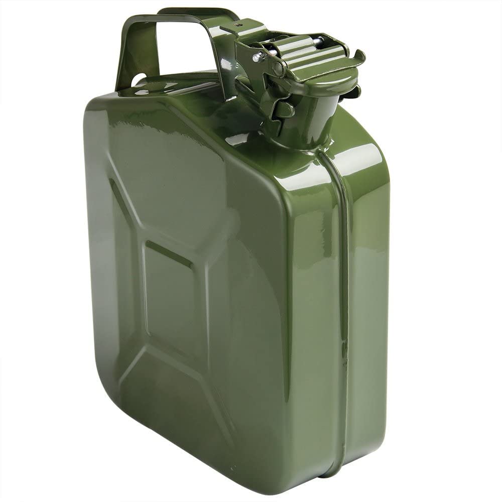 Benzinkanister 20l Metall Kraftstoff Kanister 30 Liter Reservekanister 10l inkl Ausgießer für Benzin und Diesel(Size:5L)