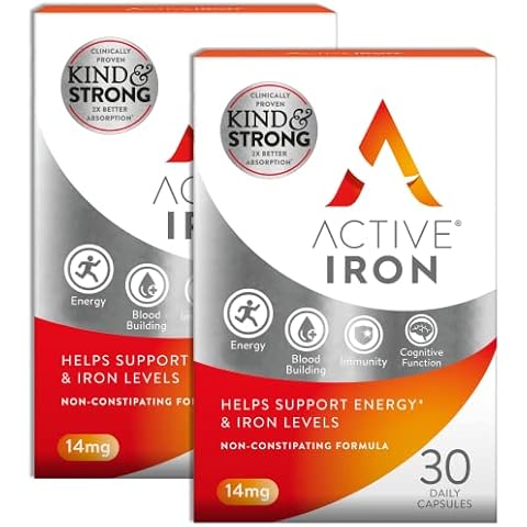 Active Iron (2 Packs) | Helps Strengthen Your Immune System | Iron Tablets | Ferrous Iron Sulphate Supplement | 60 Capsules Cover