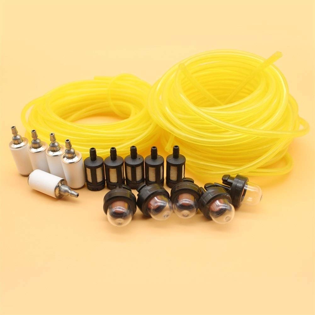 Kit Lampadina di adescamento del Filtro del Tubo del Carburante della Benzina Tygon da 5 m (16,4 Piedi) per Stihl Husqvarna Trimmer Jonsered Trimmer Motosega Blower