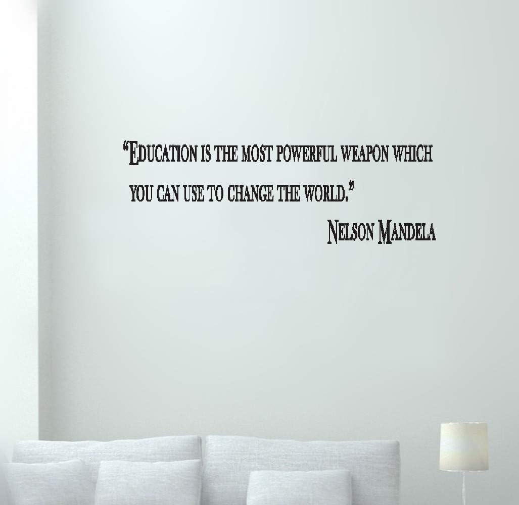 Adesivi Murali Frasi L Educazione E L Arma Piu Potente Che Puoi Usare Per Cambiare Il Mondo Nelson Mandela Classroom Educational Amazon It Fai Da Te