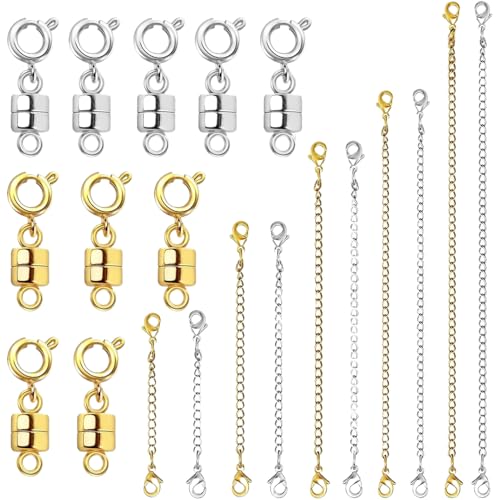 ycezw Collar con cierre magnético | Extensor de cadena magnético – Cadenas para hacer pulseras para usar en capas, gargantilla, uso diario, familia, amigos, mujeres e hijas