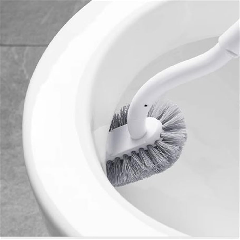 Escobillas de Baño Juego de portaescobillas de baño montado en la Pared for el hogar, Mango de plástico, Cabezal de Cepillo Grueso, escobilla de baño con Base de ventilación Escobilla WC
