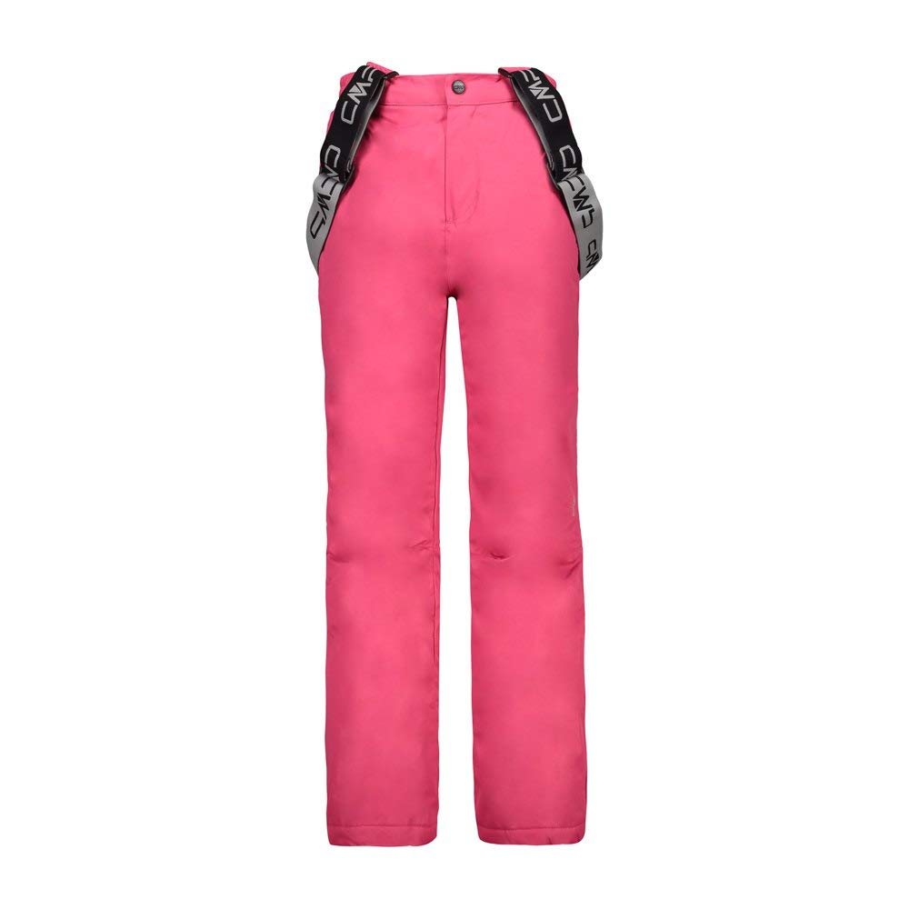 CMP Kinder Ski Hose Ski Salopette 3W15994 Carminio 152 | Verschweißte Nähte für extra Nässeschutz, Verstellbare, abnehmbare Hosenträger - flexibler Sitz, Elastische Taille